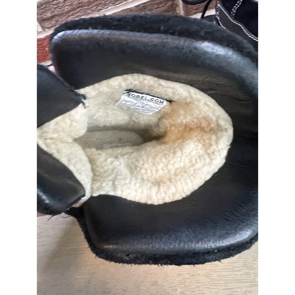 Sorel Kaya Waterproof Winter Snow Boots Womens Size 6 Black Insulated Fur Trim - Picture 7 of 9